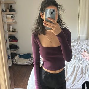 Zara square neck long sleeve top